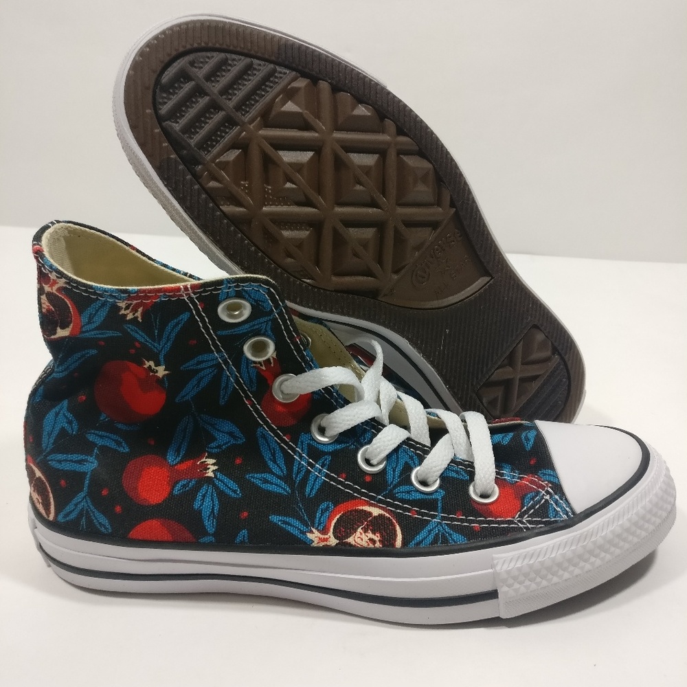 Converse CTAS HI Pomegranate Canvas Floral Shoes